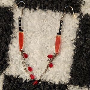 💀Red Knife Dangle Earrings